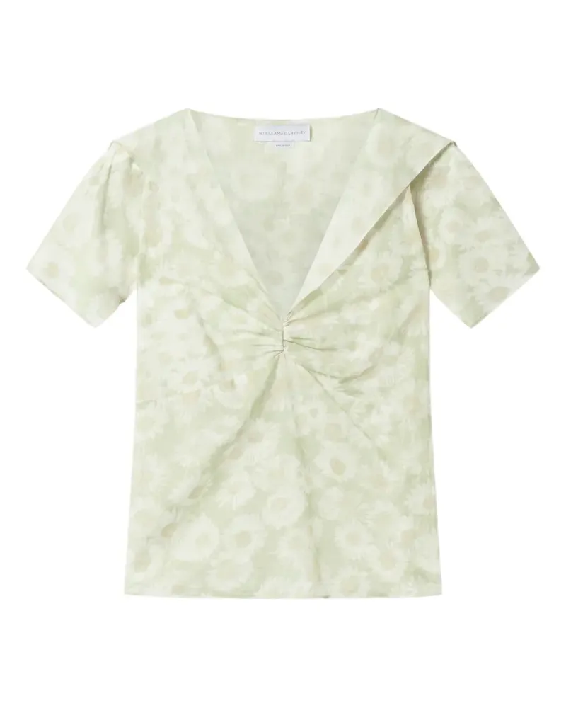 Stella McCartney Gerafftes Daisy Oberteil mit Blumen-Print - Grün Grün