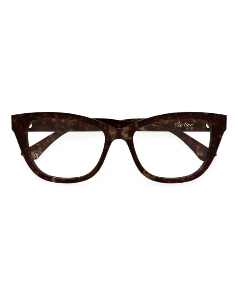 Cartier Cat-Eye-Brille in Schildpattoptik - Braun Braun