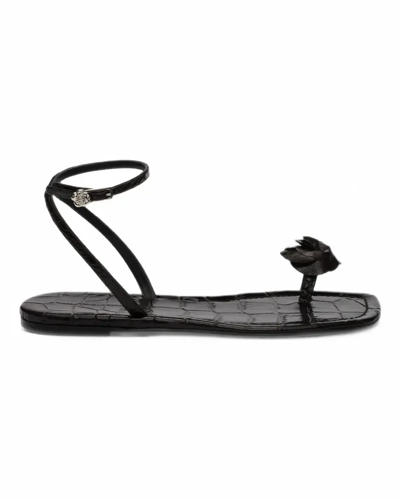 Magda Butrym Sandalen mit Kroko-Optik - Schwarz Schwarz