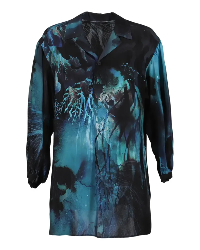 Yohji Yamamoto Hemd mit Print - Blau Blau