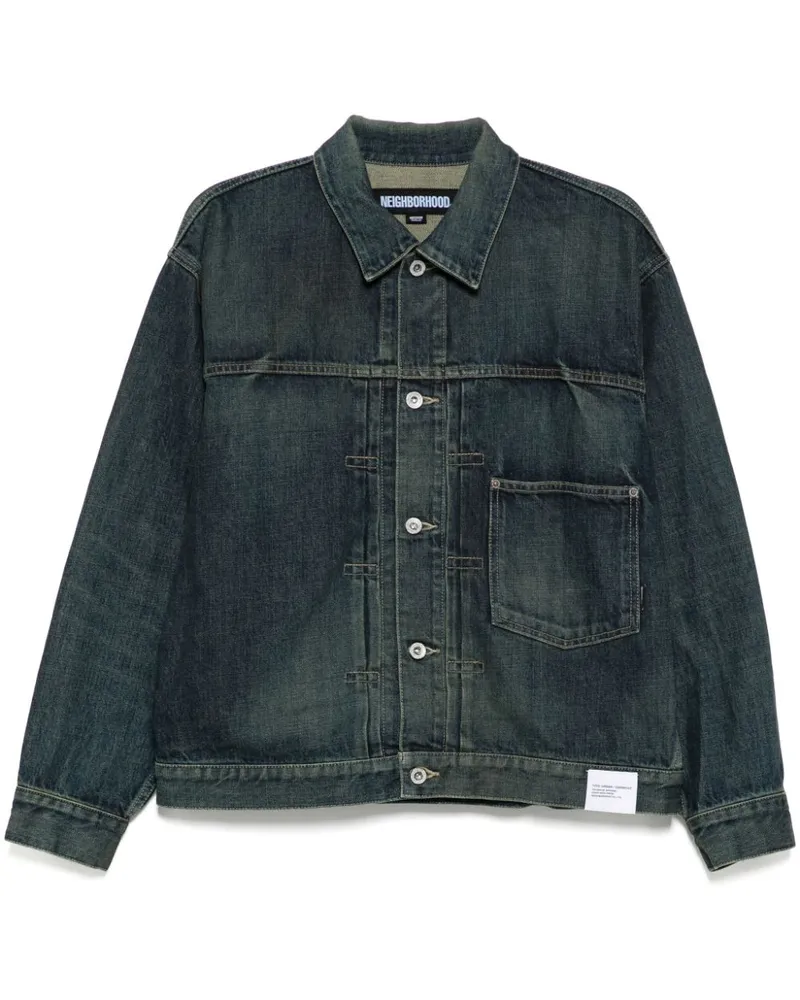 Neighborhood Ausgeblichene Type-1 Jeansjacke - Blau Blau