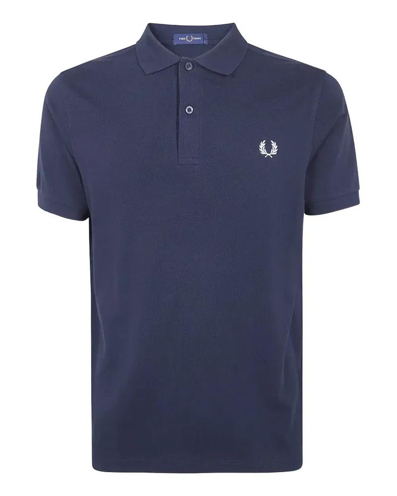 Fred Perry logo-embroidered polo shirt - Blau Blau
