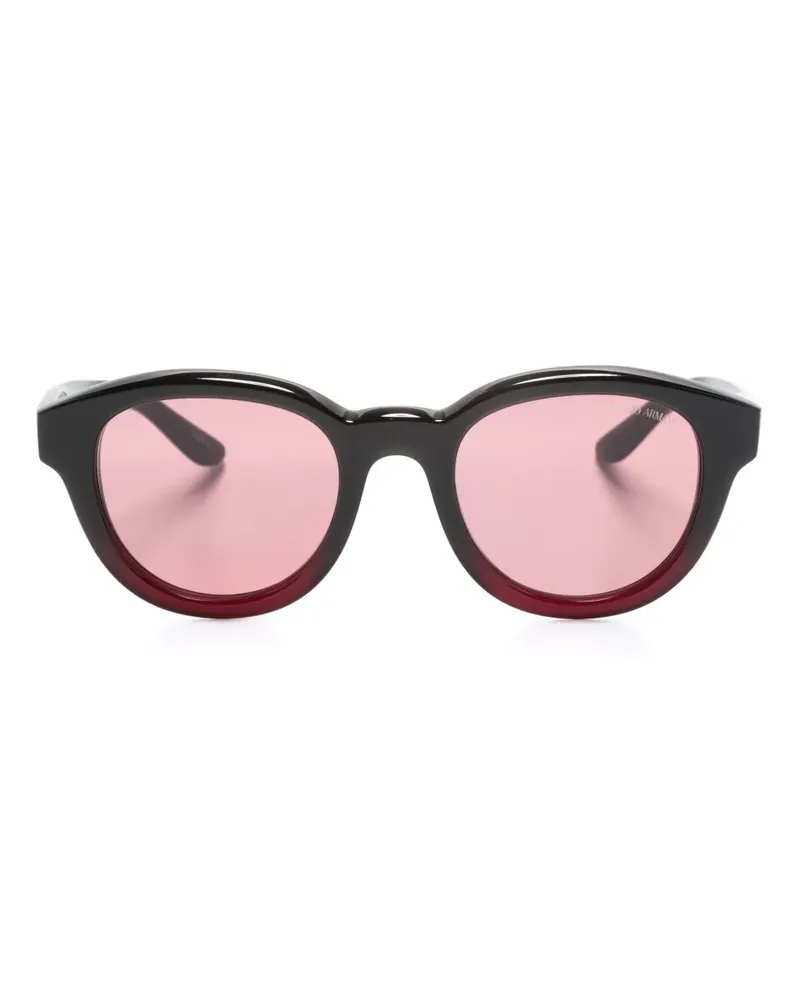 Giorgio Armani Sonnenbrille mit rundem Gestell - Schwarz Schwarz