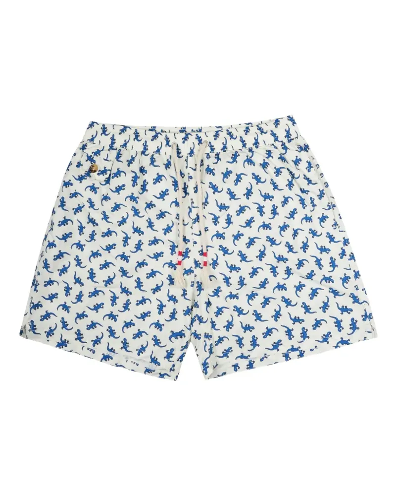 MC2 Saint Barth gecko-print drawstring swim shorts - Nude Nude