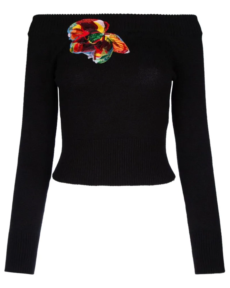 Alexander McQueen Schulterfreier Pullover - Schwarz Schwarz