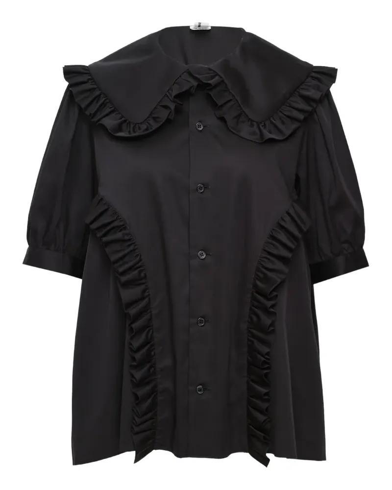 Noir Kei Ninomiya ruffled-trim blouse - Schwarz Schwarz