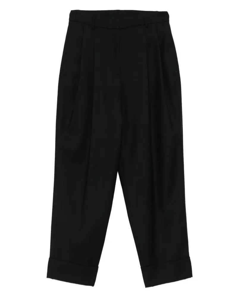 Akris Bundfaltenhose mit Bündchen - Schwarz Schwarz