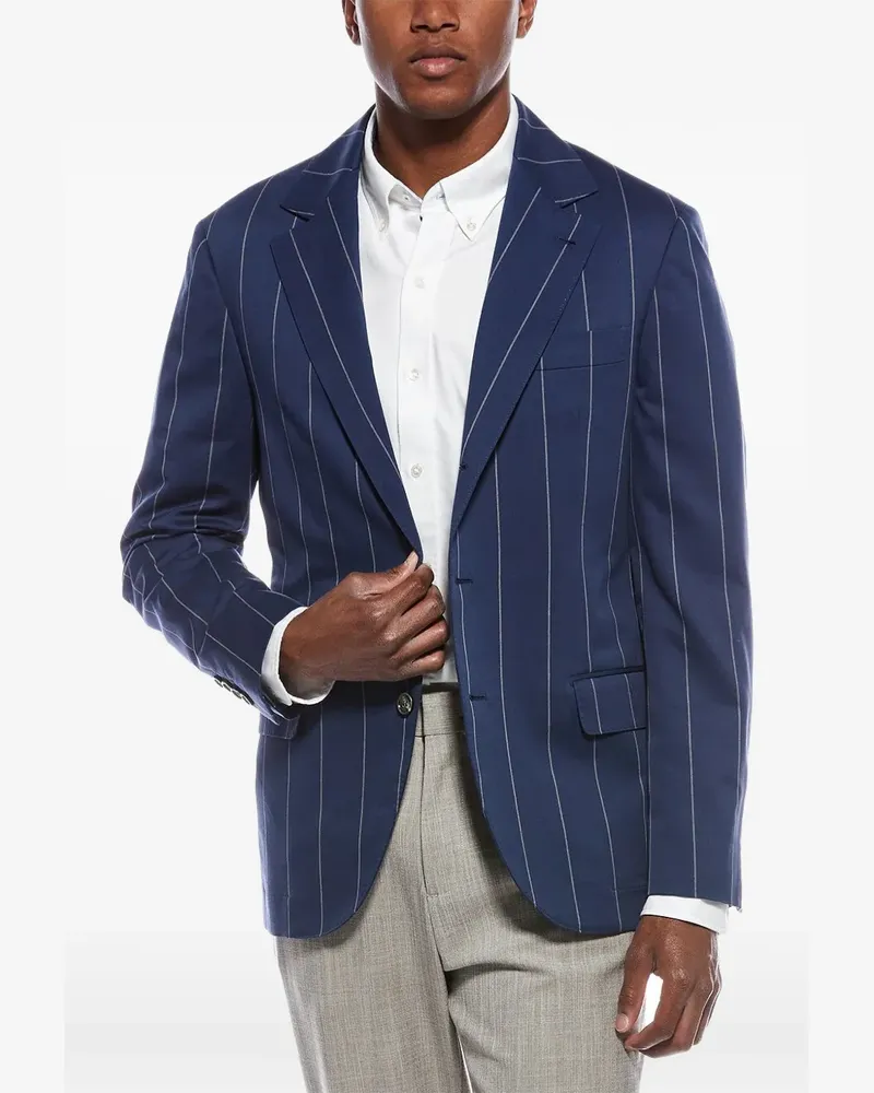 Brunello Cucinelli pinstripe-pattern blazer - Blau Blau
