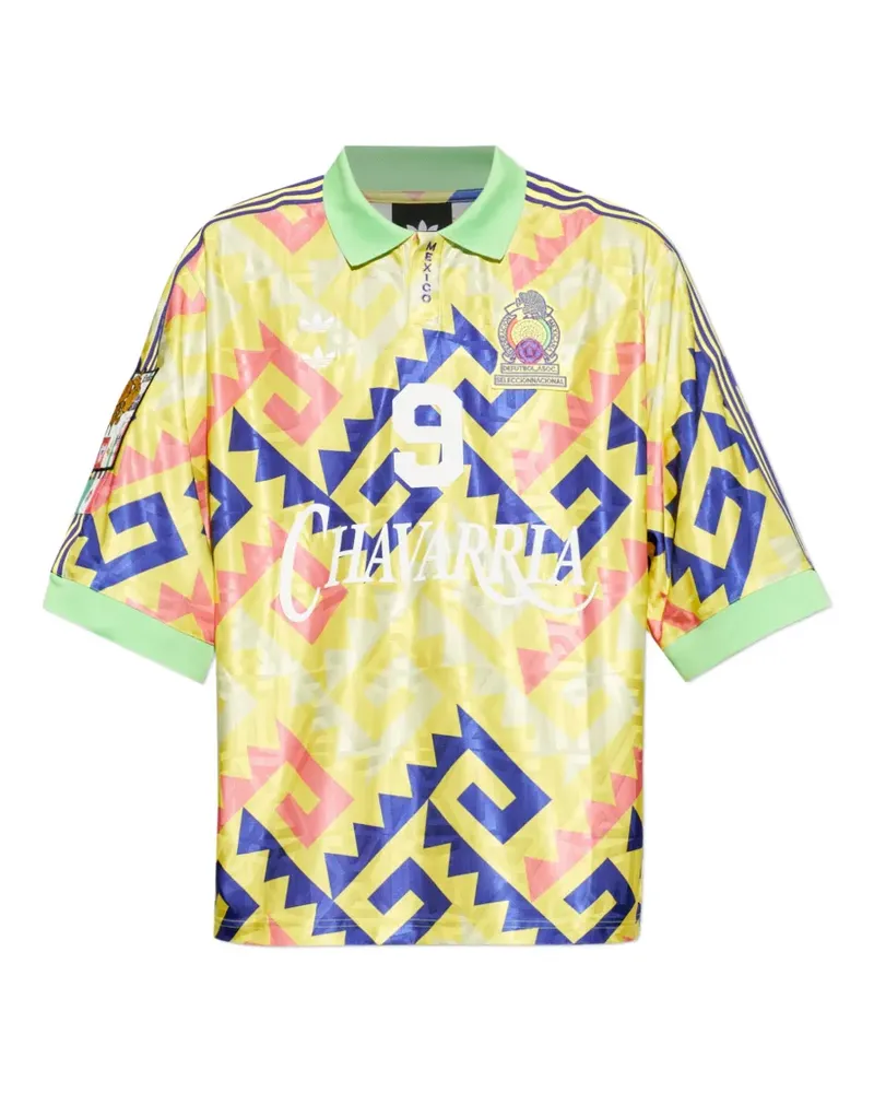 adidas x Willy Chavarria AOP Goalkeeper geometric-print polo shirt - Gelb Gelb