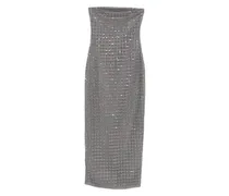 Maxikleid mit Perlen - Silber