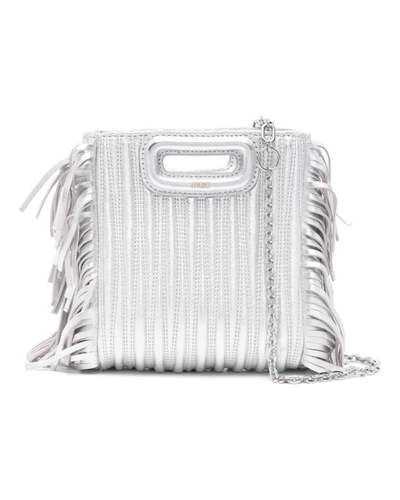 Maje Gesteppte Mini M Metallic-Tasche - Silber Silber