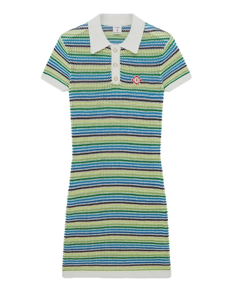 Casablanca Paris striped collared mini dress - Grün Grün