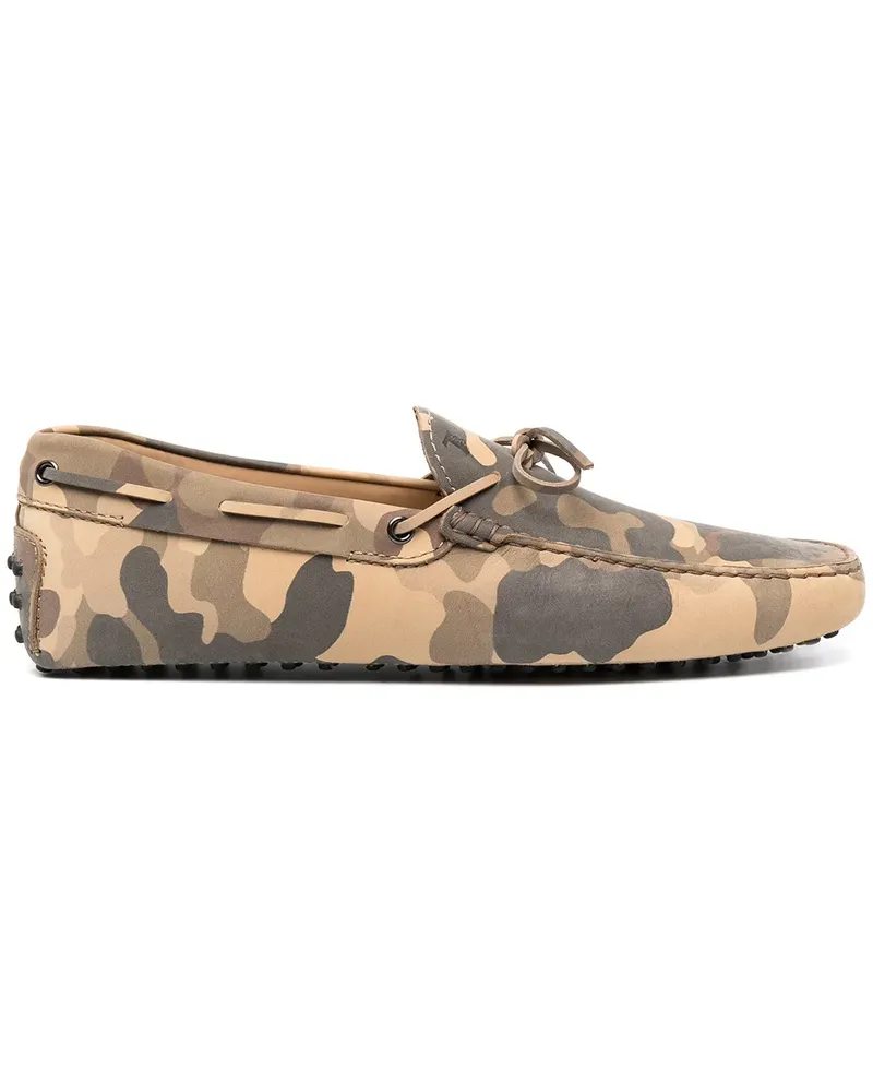 TOD'S Gommino Loafer mit Camouflage-Print - Grün Grün