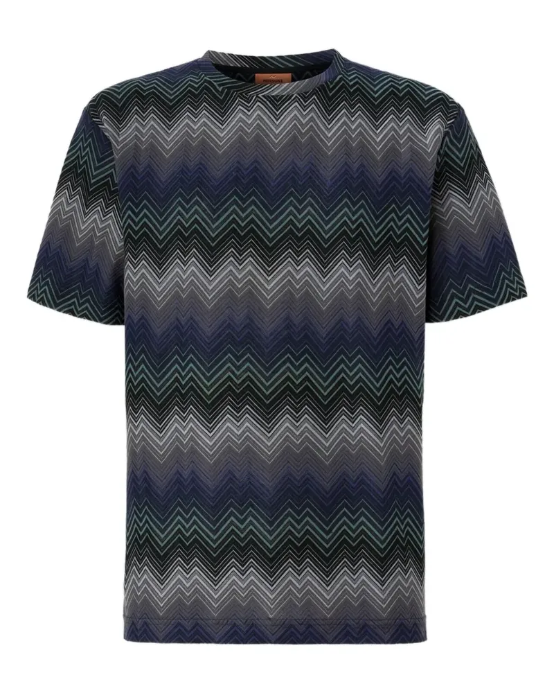 Missoni T-Shirt mit Zickzackmuster - Blau Blau