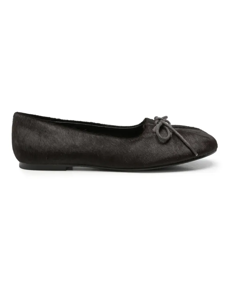 Bibi Lou Ballerinas aus Ponyhaar mit Schleife - Braun Braun