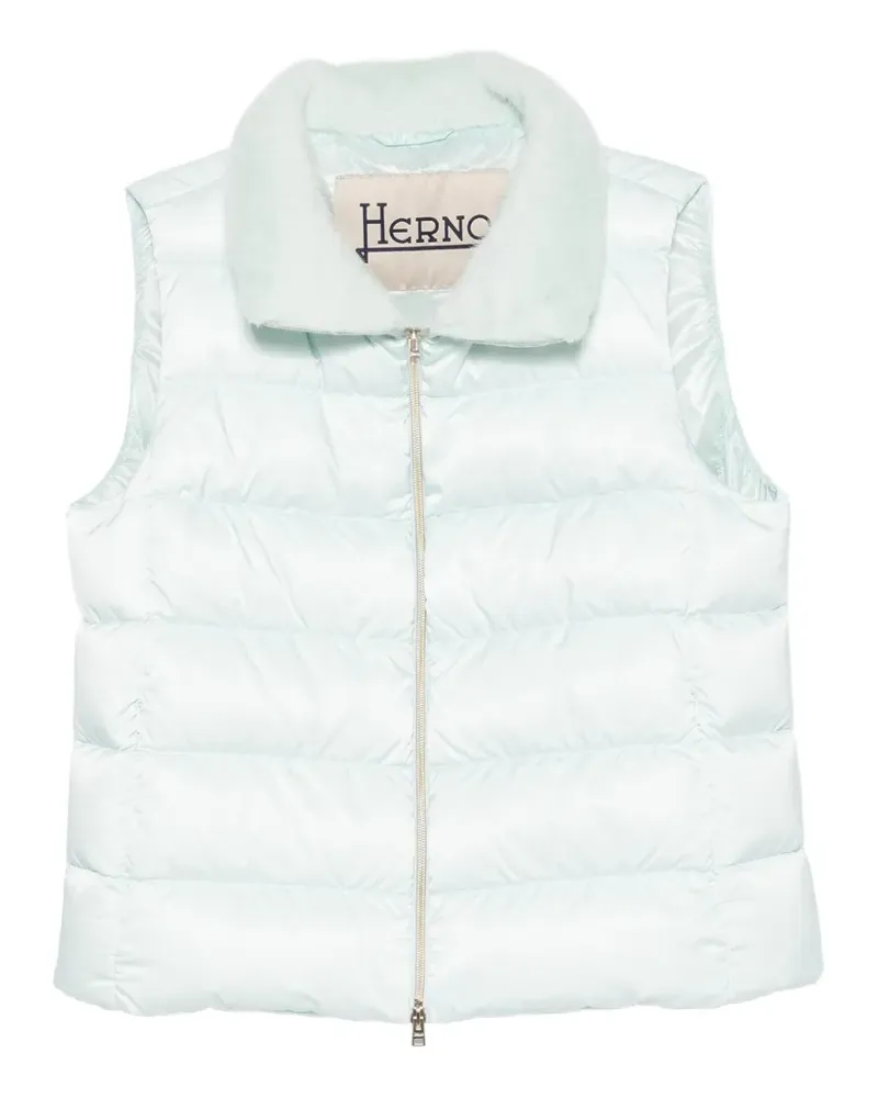 Herno quilted faux-fur-trim gilet - Blau Blau