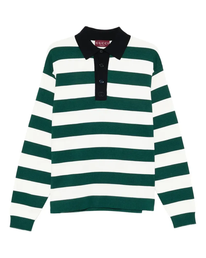 Gucci Gestreiftes Poloshirt - Grün Grün