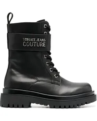 Versace Jeans Stiefel mit Logo-Schild Schwarz