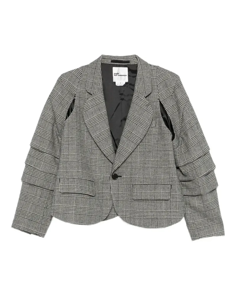 Noir Kei Ninomiya Gestufte Jacke mit Karomuster - Grau Grau