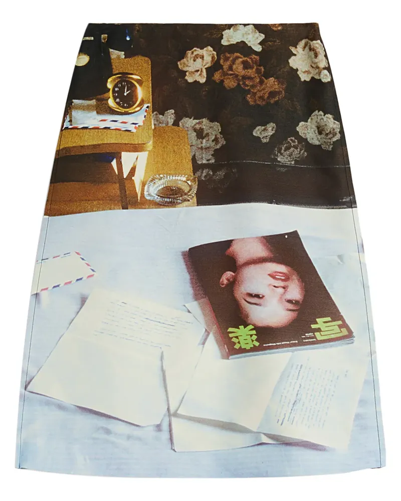 Jil Sander Midirock mit Print - Gelb Gelb
