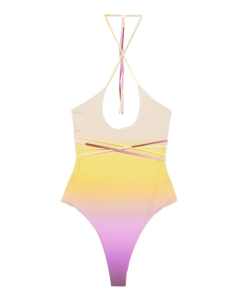 ATTICO wrap-around swimsuit - Gelb Gelb