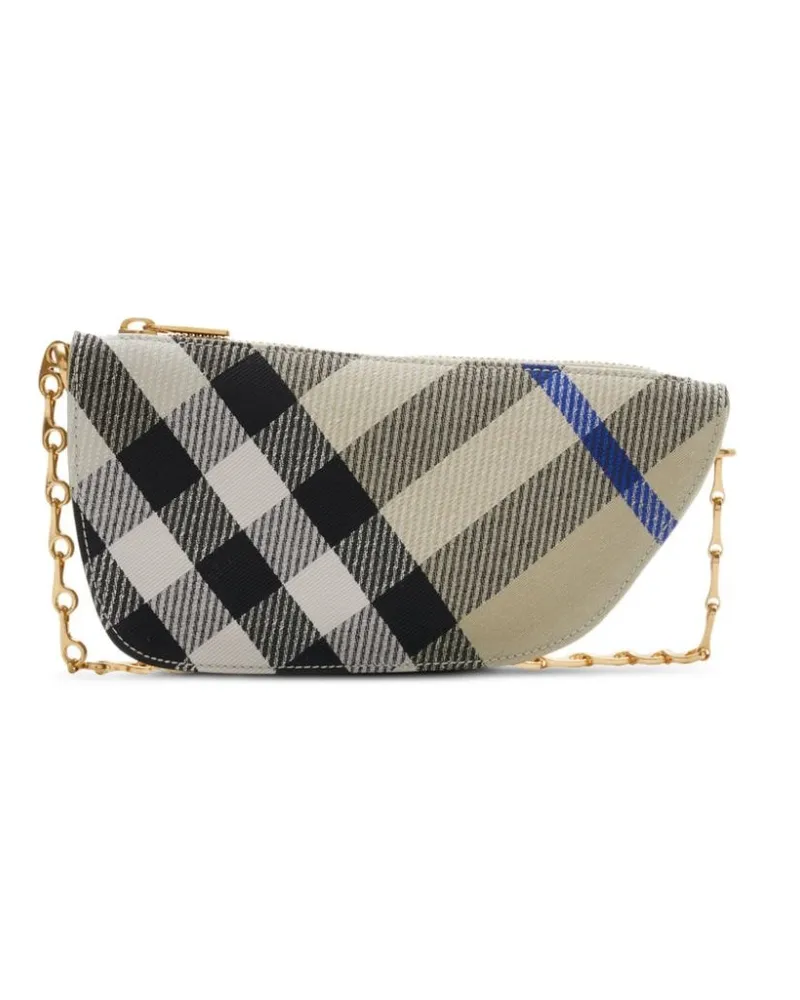 Burberry Shield Mini-Tasche mit Karomuster - Nude Nude