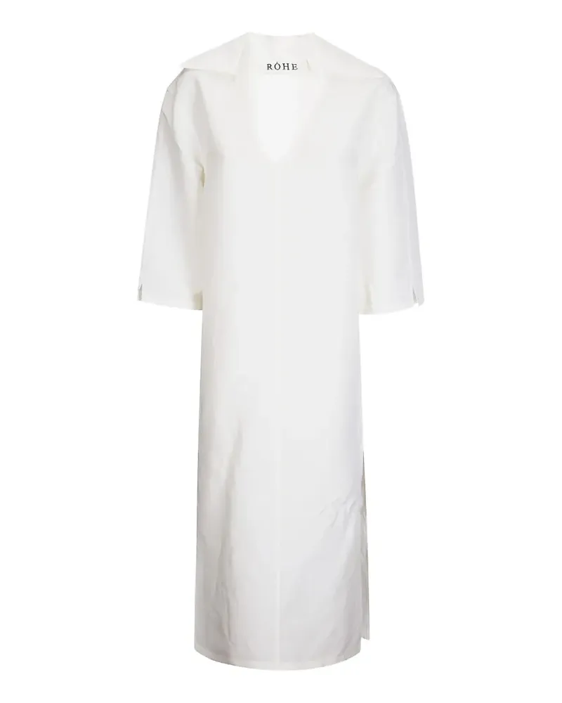 Róhe V-neck midi dress - Weiß Weiß