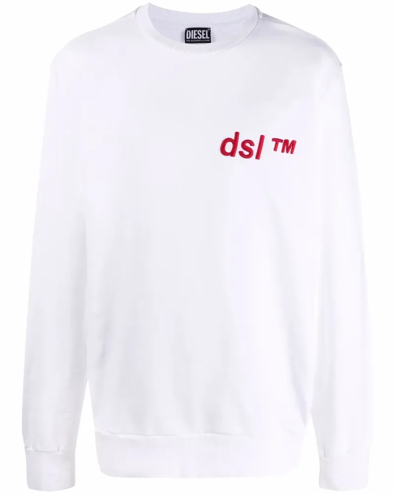 Diesel Sweatshirt mit Logo-Stickerei - Weiß Weiß