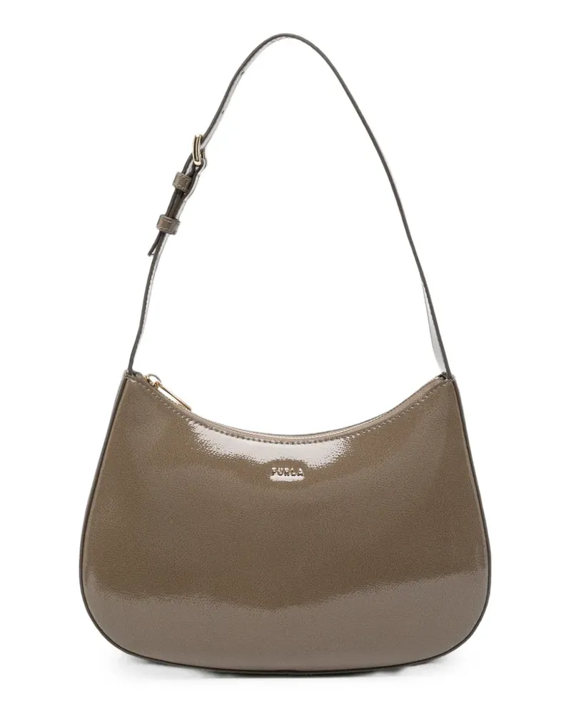 Furla Schultertasche mit Logo-Print - Braun Braun