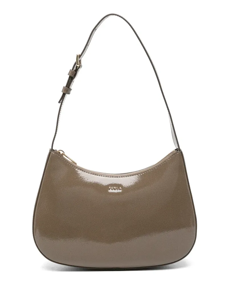 Furla Schultertasche mit Logo-Print - Braun Braun