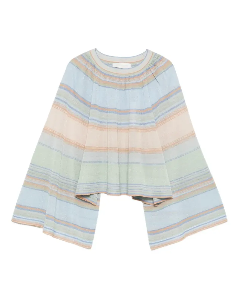 Zimmermann striped metallic-thread knit - Nude Nude