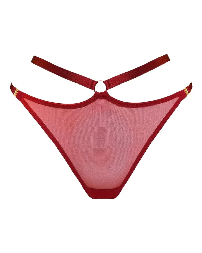 Bordelle Mesh-Tanga im charakteristischen Harness-Style - Rot Rot
