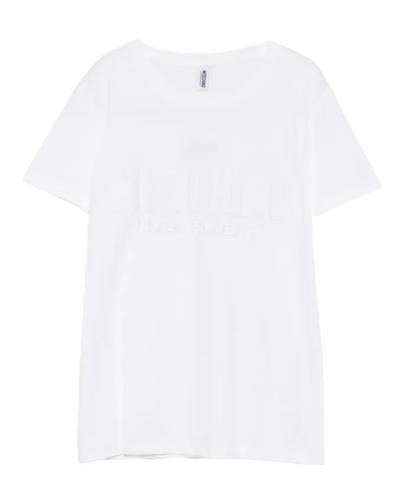 Moschino T-Shirt mit Logo-Stickerei - Weiß Weiß