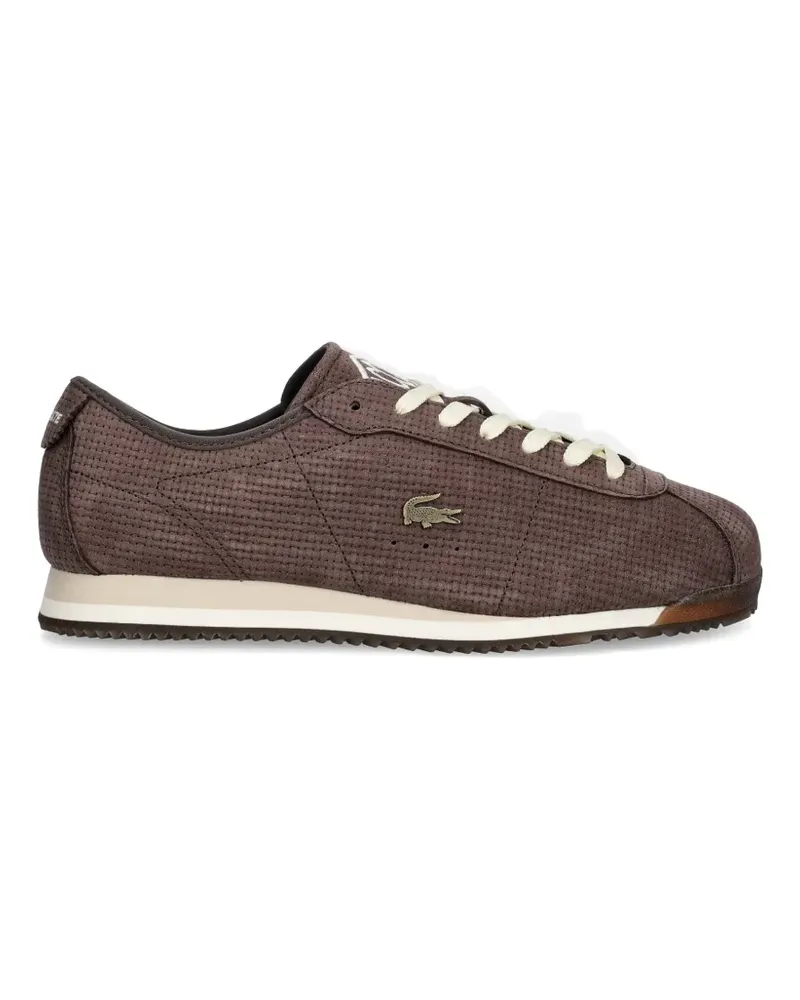 Lacoste woven-effect logo-patch sneakers - Braun Braun