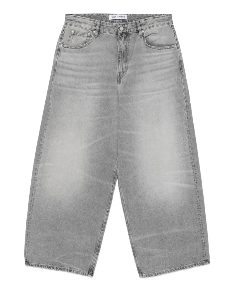 Won Hundred faded-effect cropped jeans - Grau Grau