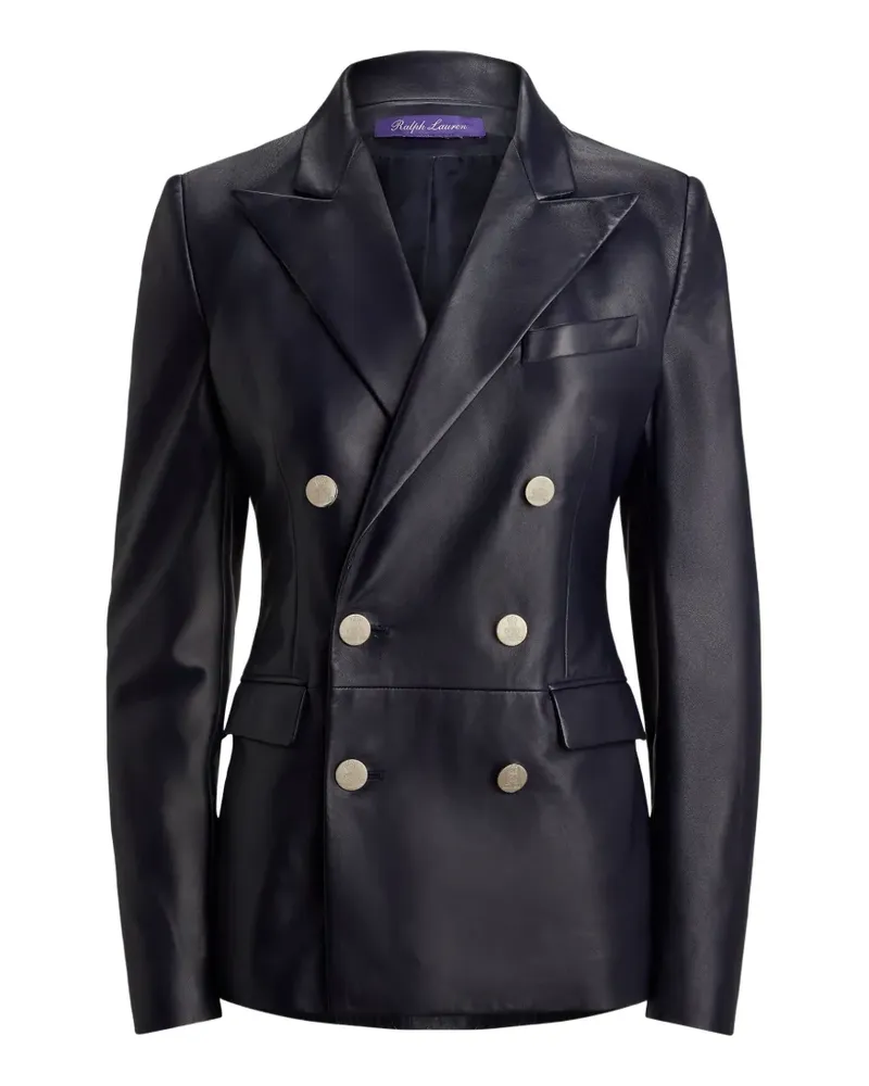 Ralph Lauren Doppelreihiger Camden Blazer aus Leder - Blau Blau