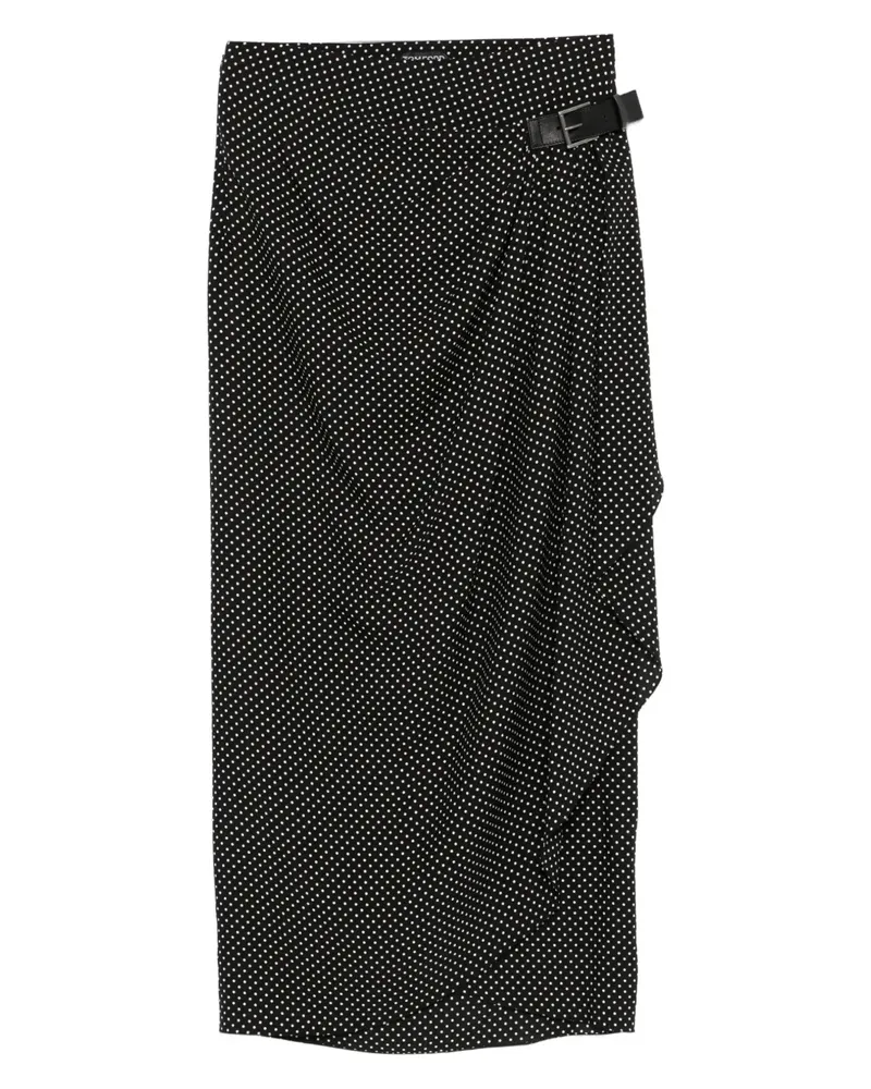 Tom Ford polka-dot buckled midi skirt - Schwarz Schwarz