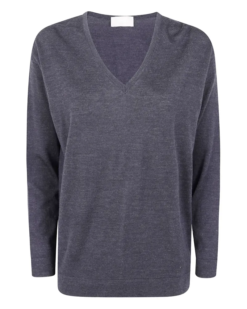 Drumohr  Pullover mit V-Ausschnitt - Blau Blau