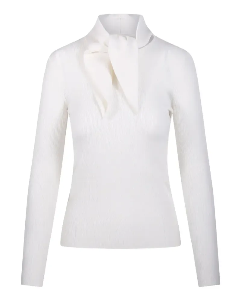 P.A.R.O.S.H. P.A.R.O H. Gerippter Pullover mit Schleifenkragen - Weiß Weiß