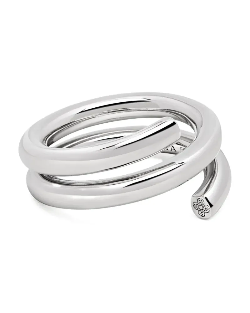 Nialaya Spiral Ring mit doppeltem Band - Silber Silber