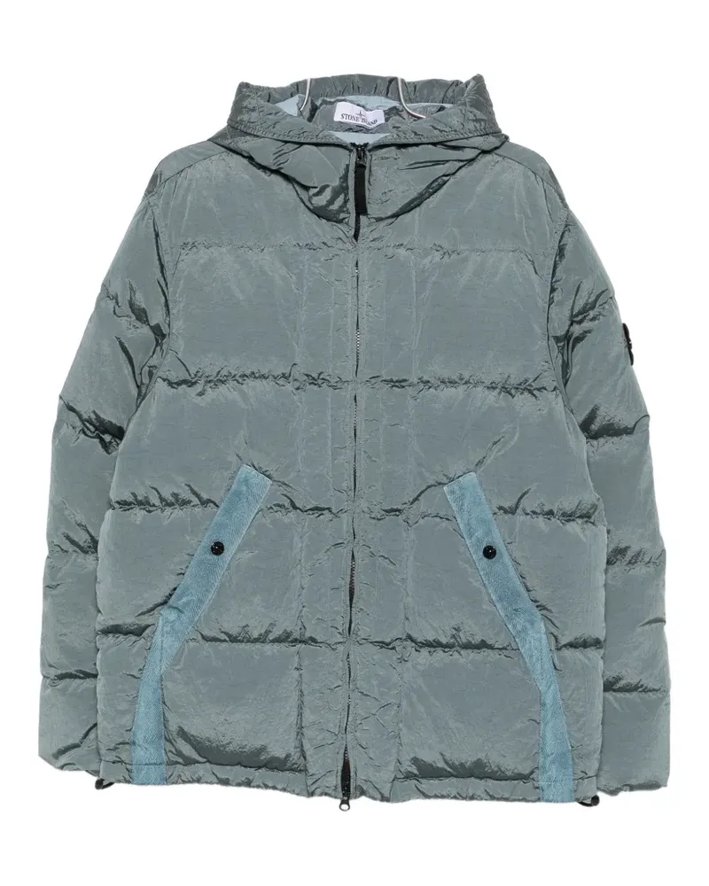 Stone Island Gefütterte Kapuzenjacke - Blau Blau