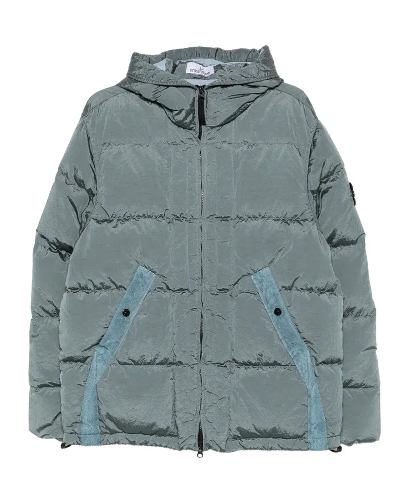 Stone Island Gefütterte Kapuzenjacke - Blau Blau