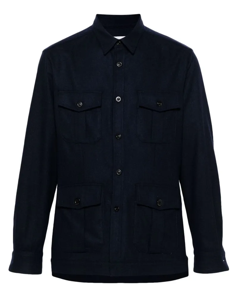 Boglioli Klassische Hemdjacke - Blau Blau