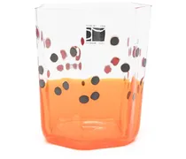 Bemalte Vase aus Glas - Orange