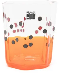 Carlo Moretti Bemalte Vase aus Glas Orange