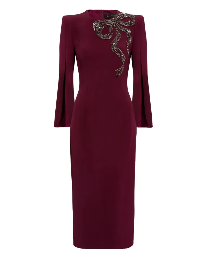 Jenny Packham Love Bow Midikleid mit geschlitzten Ärmeln - Rot Rot