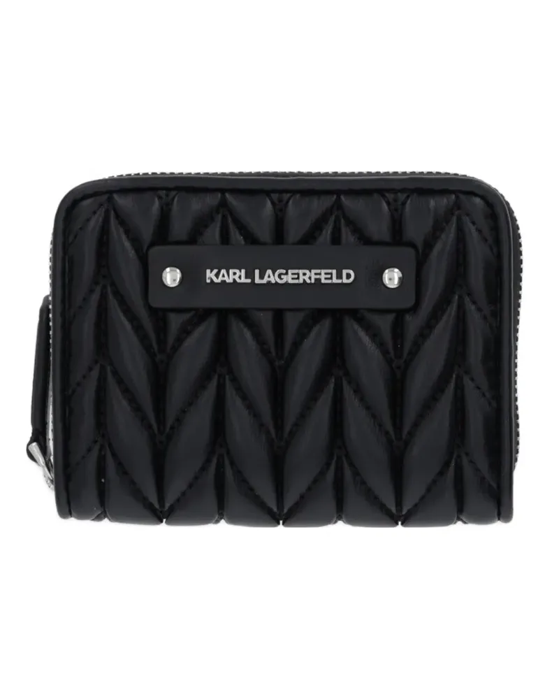 Karl Lagerfeld quilted logo-plaque wallet - Schwarz Schwarz
