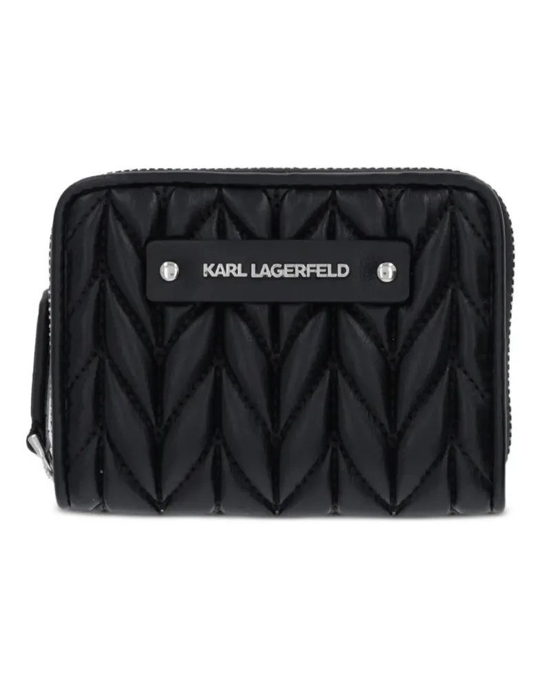 Karl Lagerfeld quilted logo-plaque wallet - Schwarz Schwarz