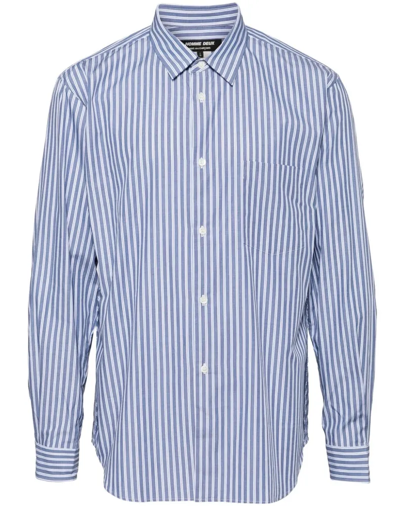 Comme des Garçons Gestreiftes Hemd - Blau Blau