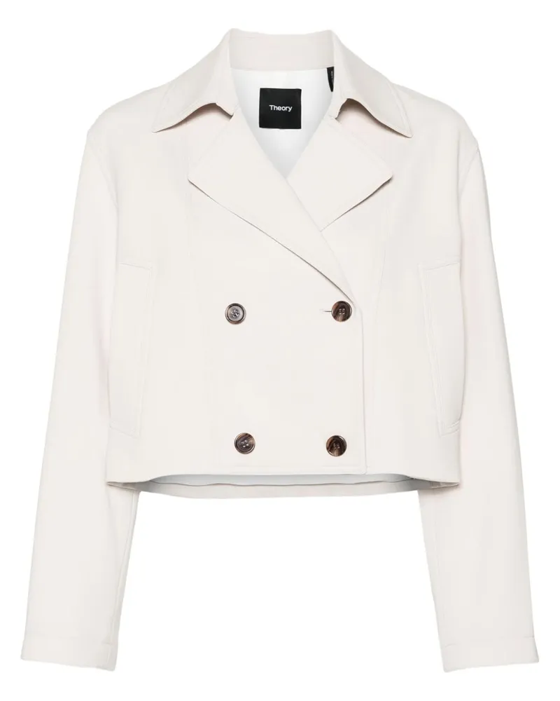 Theory Cropped-Jacke aus Krepp - Nude Nude